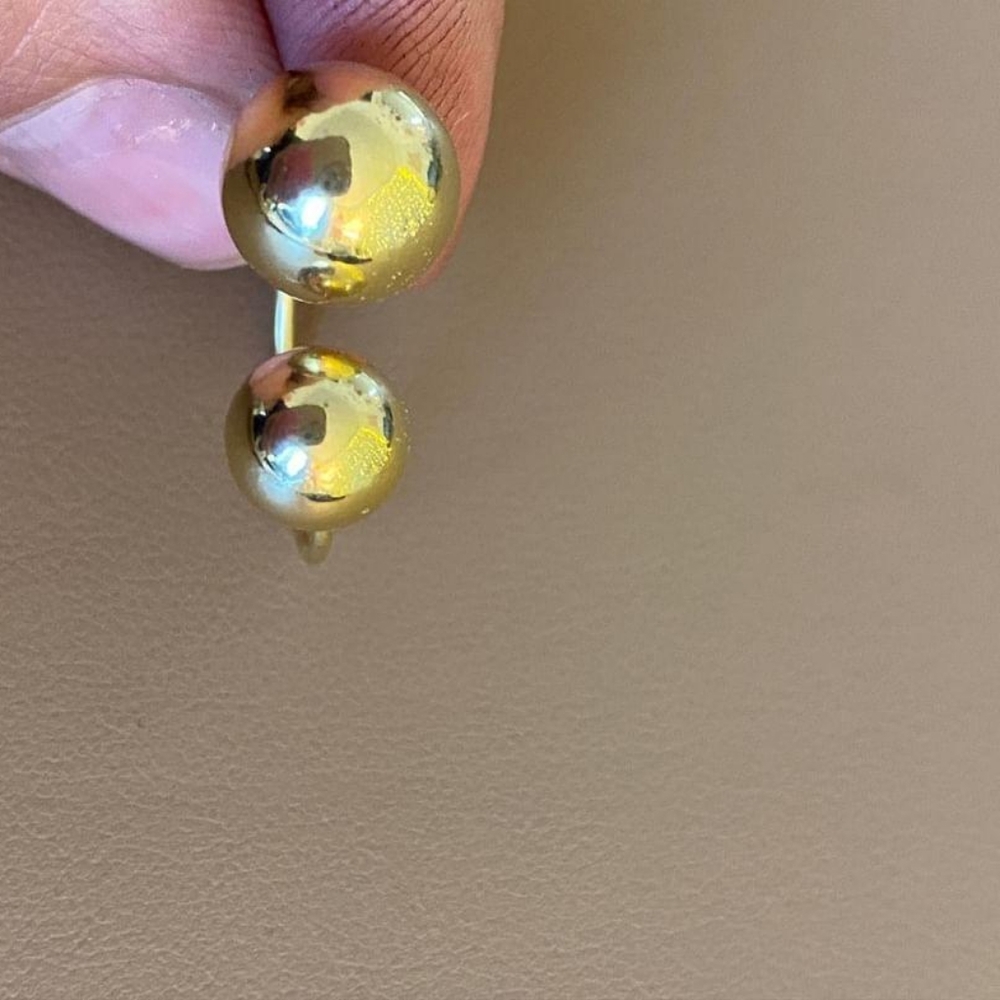 Silver Gold Plated Adjustable Open Ring Size 5 - image 3